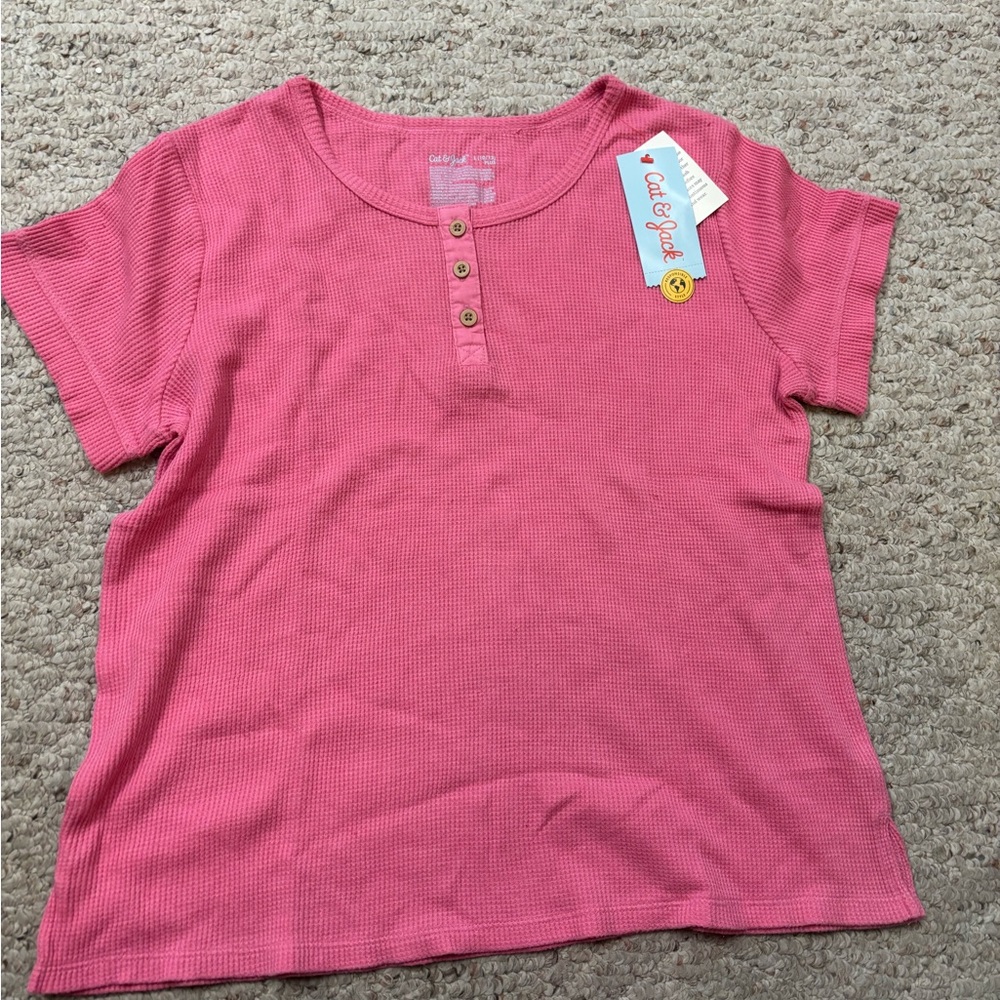 Girls' Pink Button-Up Top